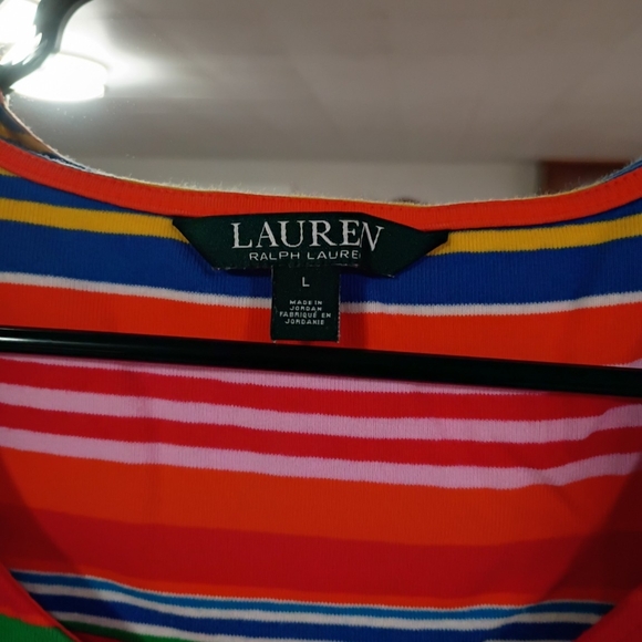 Lauren Ralph Lauren Vibrant Striped Short Sleeve Tee - Picture 3 of 4